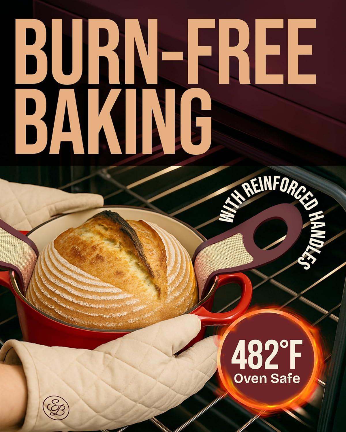 imageSuperbaking Silicone Bread Sling 2 Pcs  9in Round ampamp Oval 482F Heat Resistant Dough Lifter NonStick Dutch Oven Liners Long Handles Reusable Sourdough Bread Baking Supplies Sourdough GiftsRound Pack Of 2