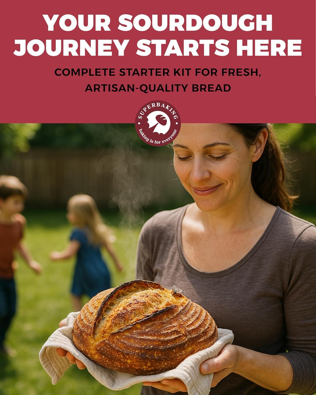 imageSuperbaking Sourdough Starter Jar Beginner Sourdough Starter Kit 34oz Wide Mouth Sour Dough Glass Jar with Guides ampamp Recipes Sourdough Bread Baking Supplies Sourdough Container Crock