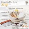 imageSuperbaking Banneton Bread Proofing Basket Sourdough Bread Baking Supplies Round 9 Inch Sourdough Starter Kit Proofing Basket for Baking Bread Making Supplies Tools Banneton Basket Gift SetRound