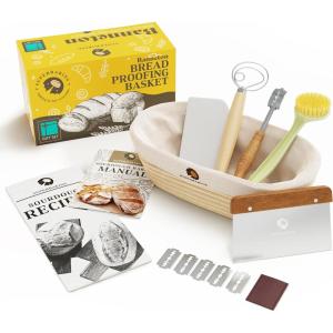 imageSuperbaking Banneton Bread Proofing Basket Sourdough Bread Baking Supplies Round 9 Inch Sourdough Starter Kit Proofing Basket for Baking Bread Making Supplies Tools Banneton Basket Gift SetOval Gift Set
