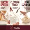 imageSuperbaking Sourdough Starter Kit 9quot SplinterFree Banneton Bread Proofing Basket Set with NonStick Silicone Dough Sling ampamp Glass Starter Jar Kit Sourdough Bread Baking Supplies Sourdough ToolsRound Banneton  Starter Jar  Bread Sling