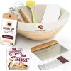 imageSuperbaking Sourdough Starter Kit 9quot SplinterFree Banneton Bread Proofing Basket Set with NonStick Silicone Dough Sling ampamp Glass Starter Jar Kit Sourdough Bread Baking Supplies Sourdough ToolsRound